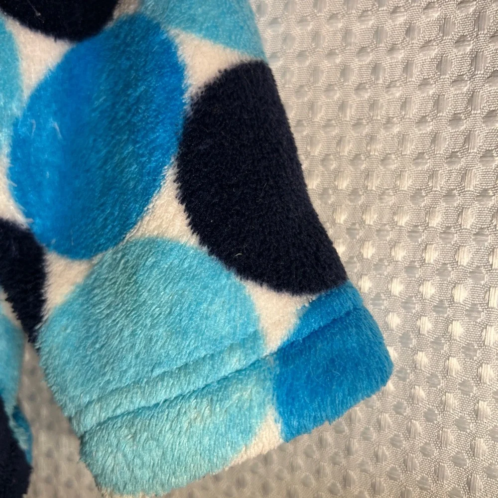 Hanna Andersson Plush Blue and Black Polka Dot fleece jacket - Picture 9 of 15